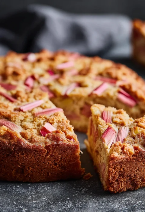 Traditional Norwegian Rhubarb Cake Tender Crust Dessert