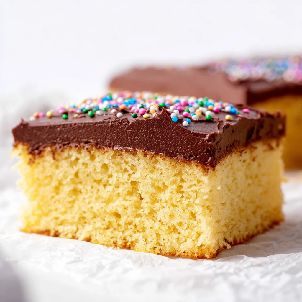Yellow Sheet Cake with Chocolate Frosting