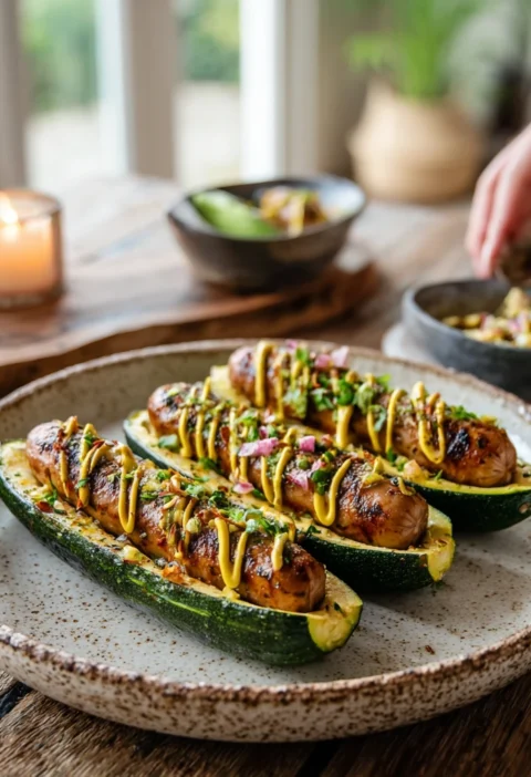 Zucchini Bun Hot Dogs