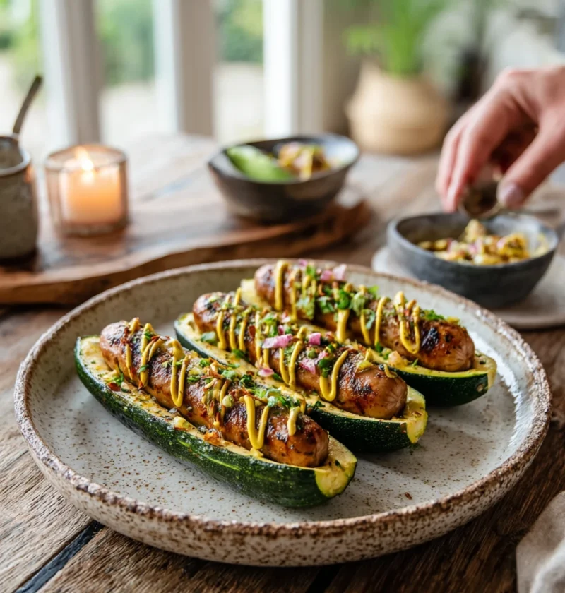 Zucchini Bun Hot Dogs