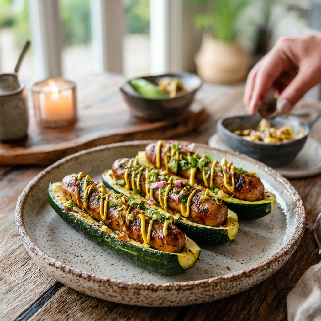 Zucchini Bun Hot Dogs