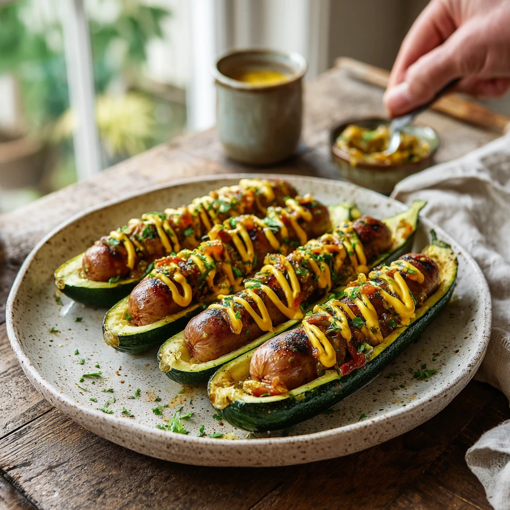 Zucchini Bun Hot Dogs