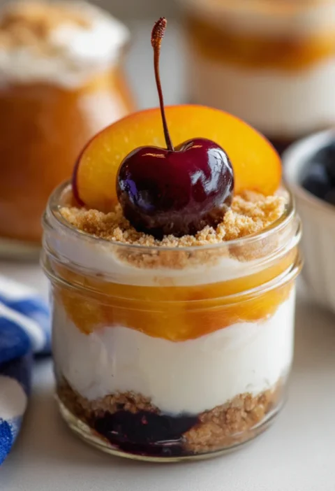 Blueberry Peach Pie Parfaits