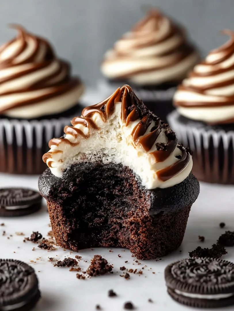 Decadent Fudge Swirled Oreo Bottom Cheesecake Cupcakes - decadent-fudge-swirled-oreo-bottom-cheesecake-cupc-3