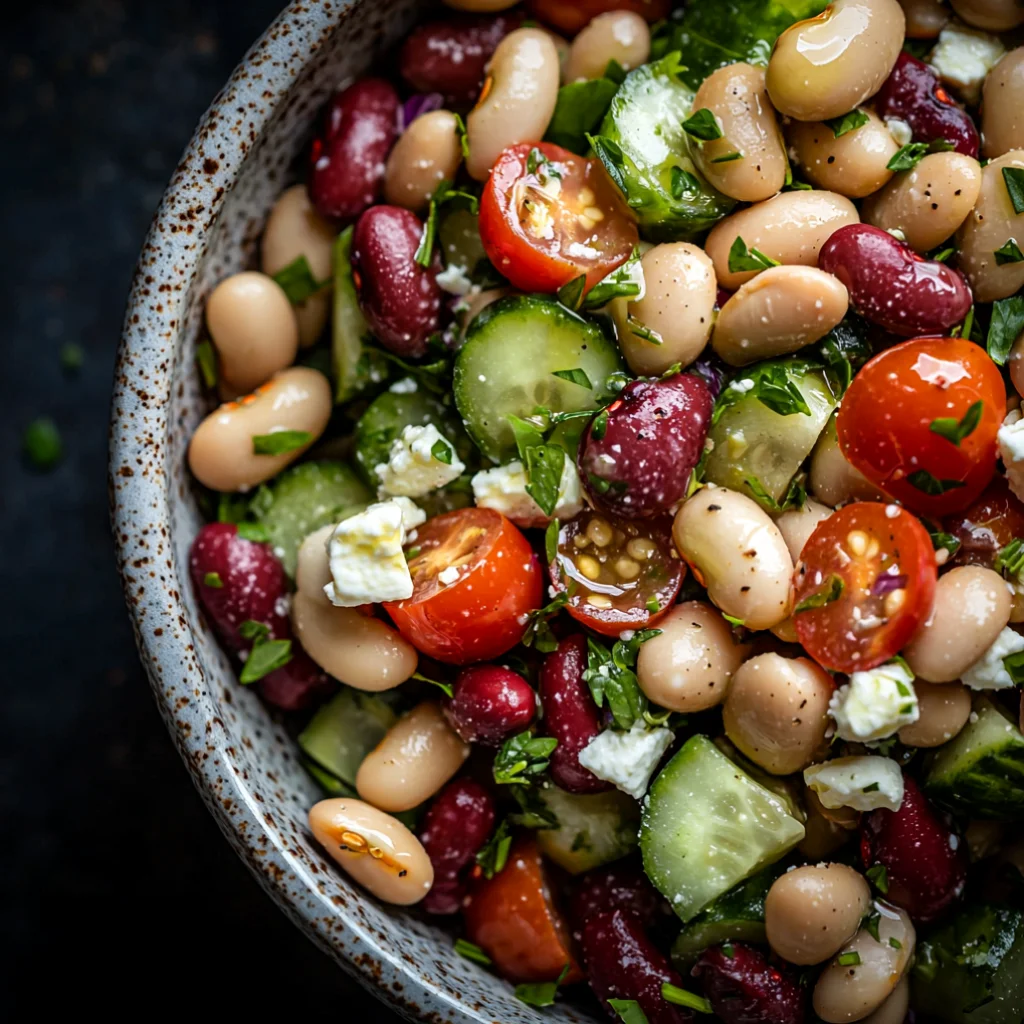 Delicious Greek Bean Salad - delicious-greek-bean-salad-with-marinated-beans-ma-3