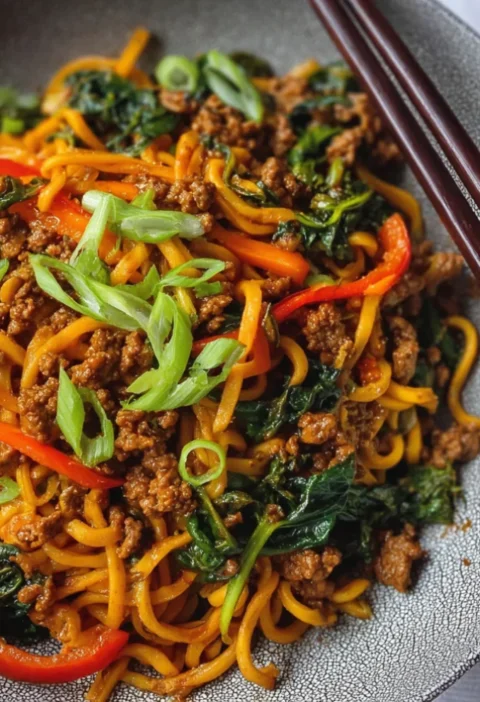 Ground Beef Chow Mein