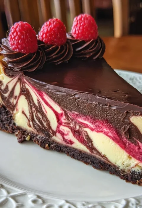 dark chocolate raspberry cheesecake