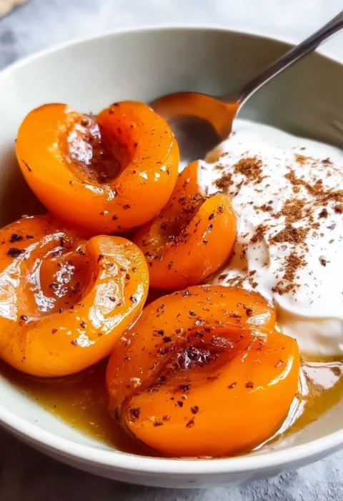 Pan Fried Peaches with Cinnamon and Ginger Recipe