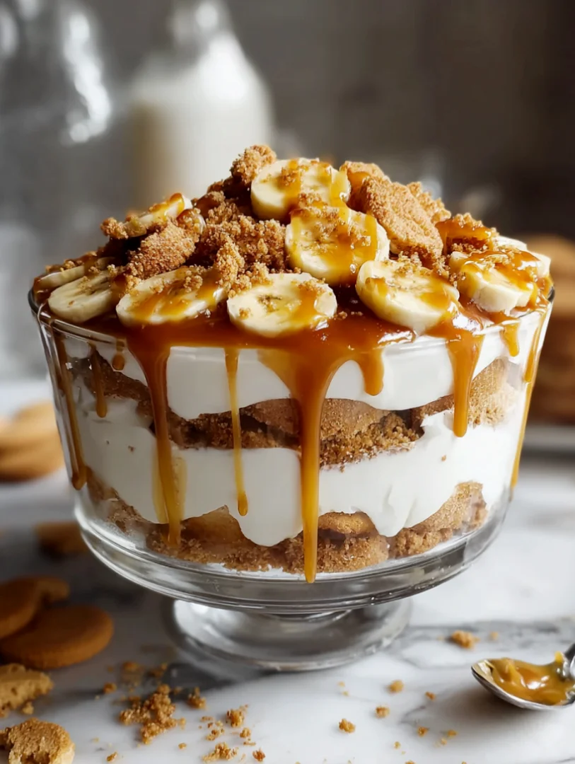 Biscoff Banana Pudding - the-best-biscoff-banana-pudding-with-caramel-youll-3