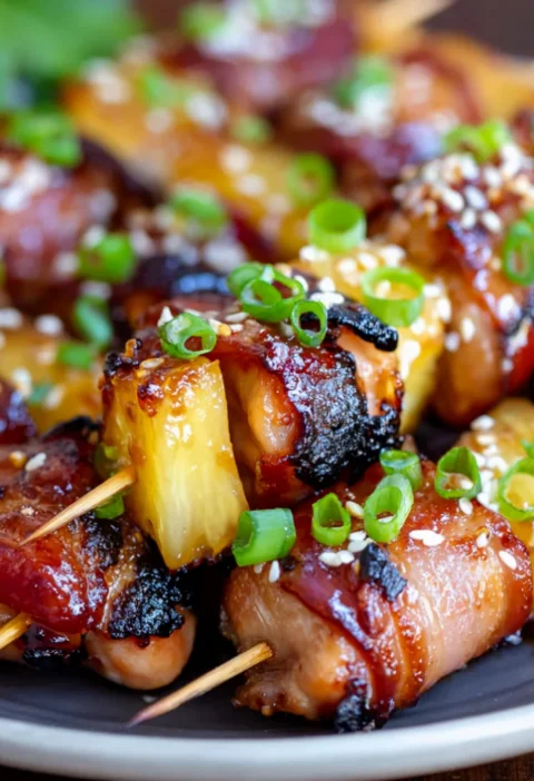 Bacon Wrapped Chicken Teriyaki Bites