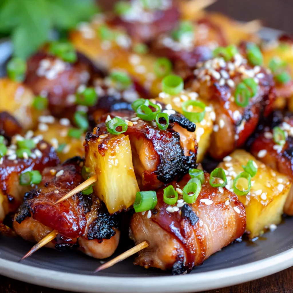 Bacon Wrapped Chicken Teriyaki Bites
