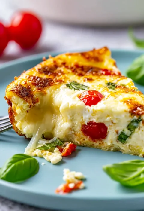 Italian Crustless Caprese Quiche