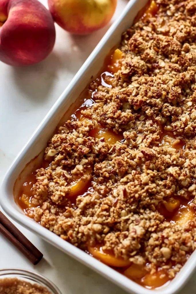 Pecan Bourbon Peach Crisp
