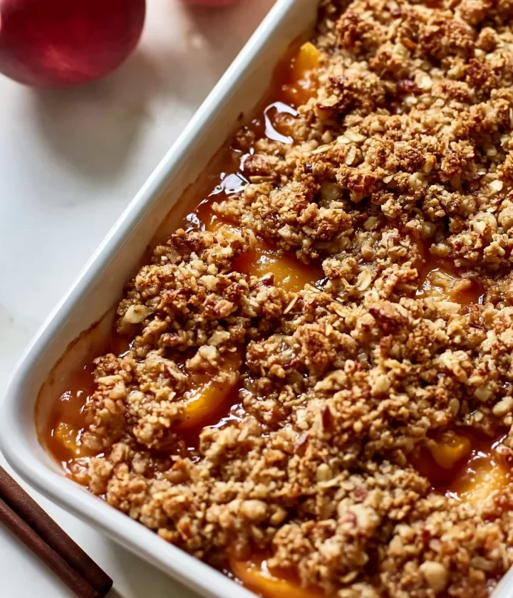 Pecan Bourbon Peach Crisp