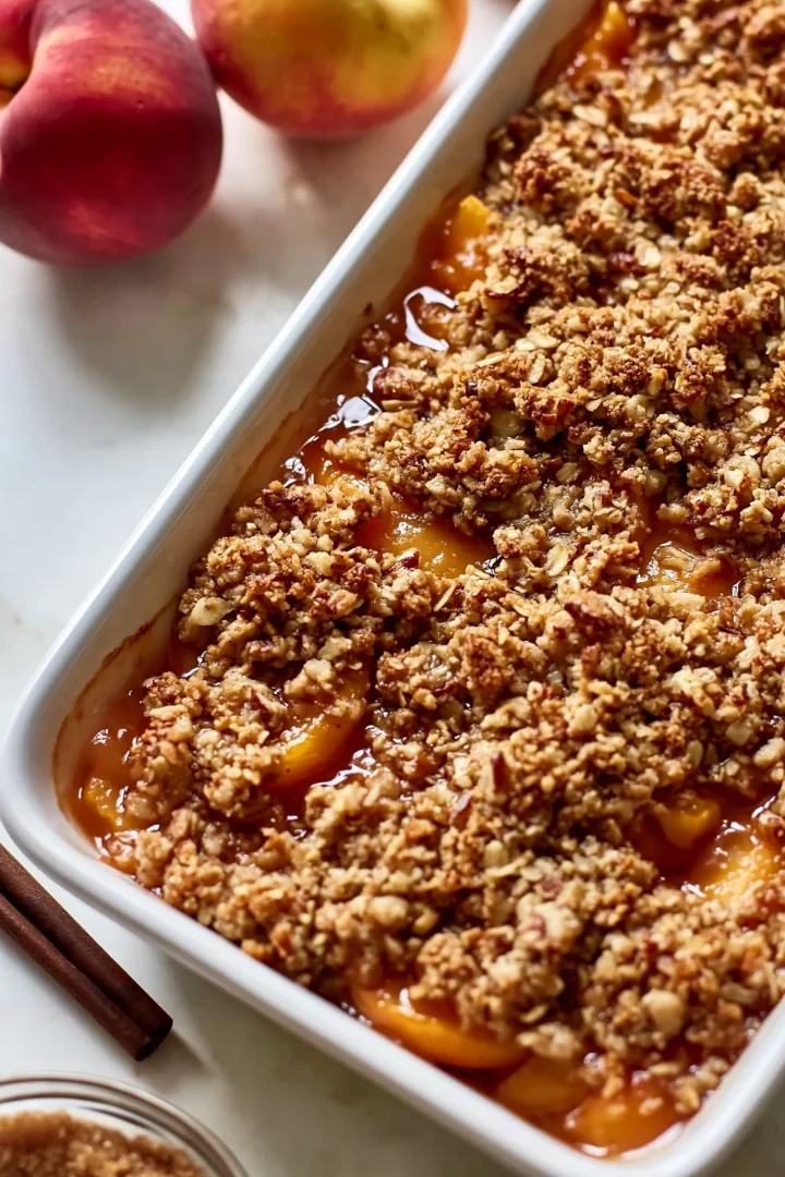 Pecan Bourbon Peach Crisp
