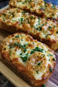 Cheesy Garlic Shrimp Toast