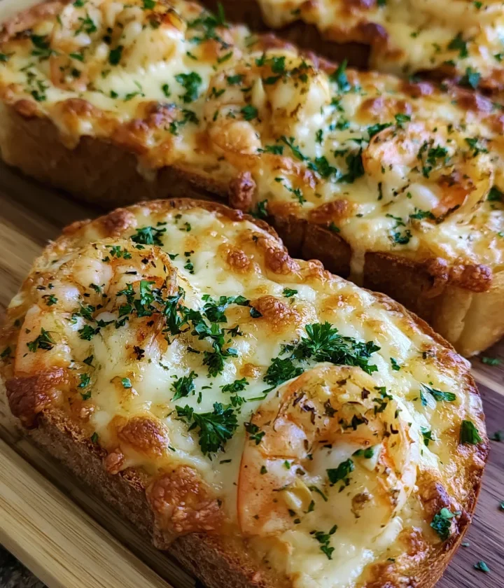 Cheesy Garlic Shrimp Toast