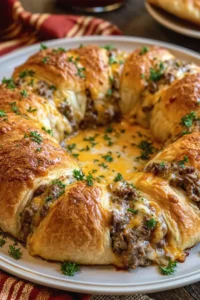 Cheesy Ground Beef Crescent Ring