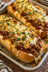 Cheesy Ground Beef Sub Melts