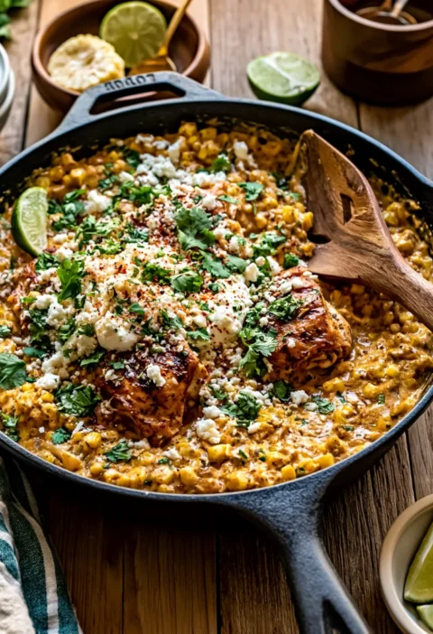 Creamy Street Corn Chicken Skillet