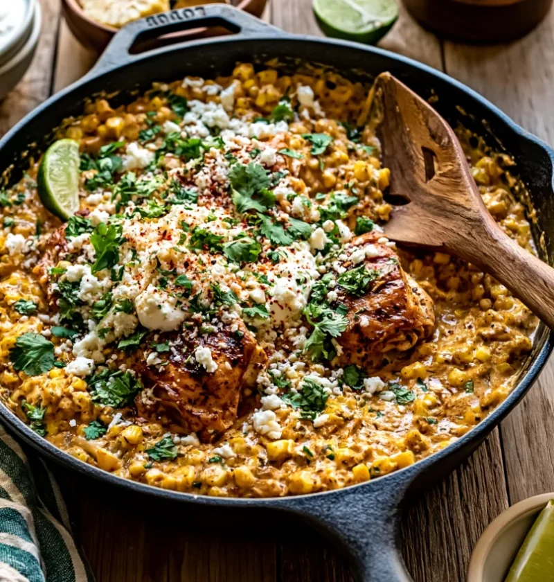 Creamy Street Corn Chicken Skillet