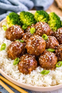 Crockpot Mongolian Meatballs