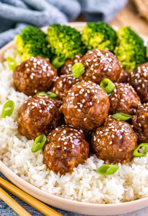 Crockpot Mongolian Meatballs
