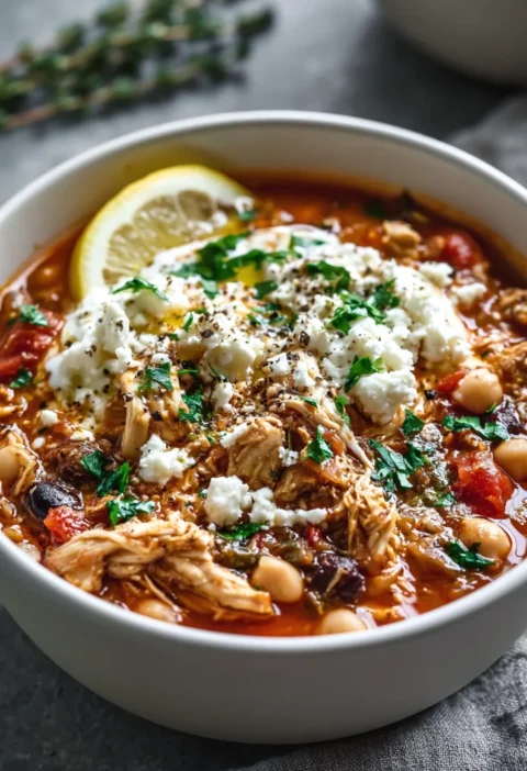 Delicious One Pot Greek Chicken Chili