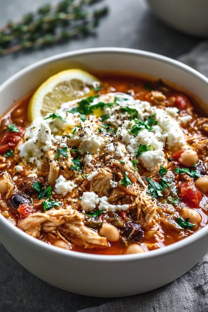 Delicious One Pot Greek Chicken Chili