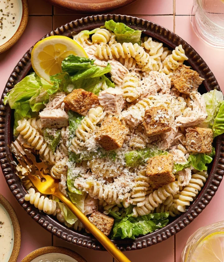 Easy Chicken Caesar Pasta Salad