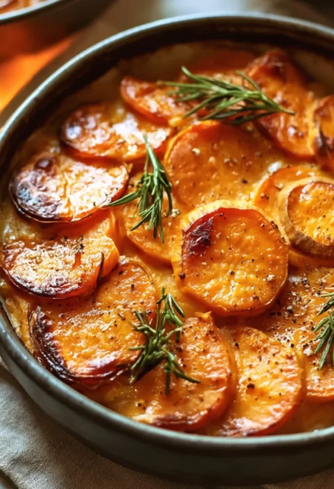 Savory Easy Scalloped Sweet Potatoes