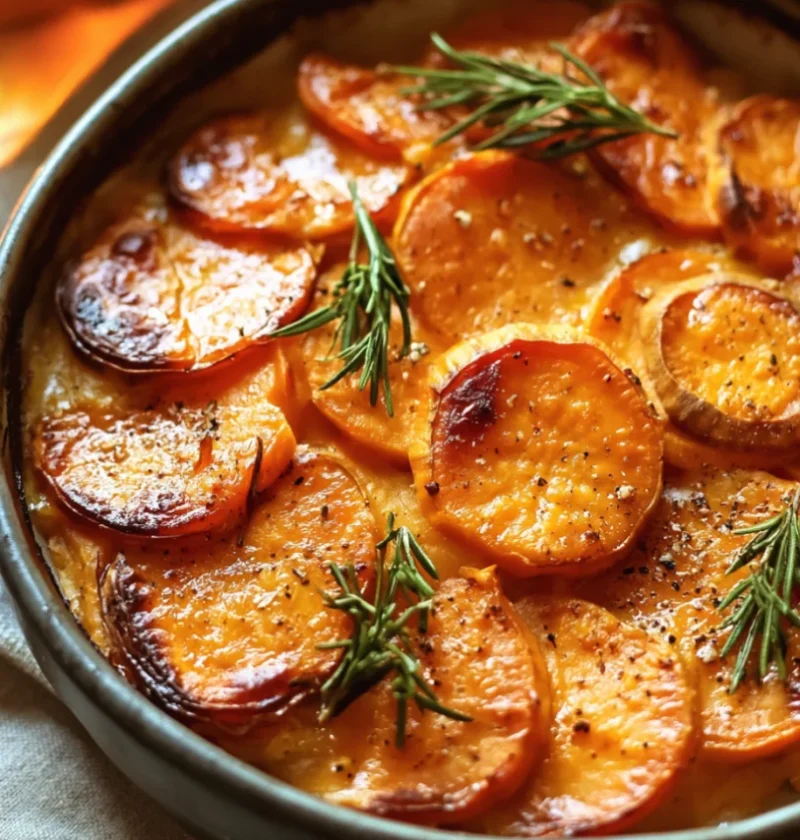 Savory Easy Scalloped Sweet Potatoes