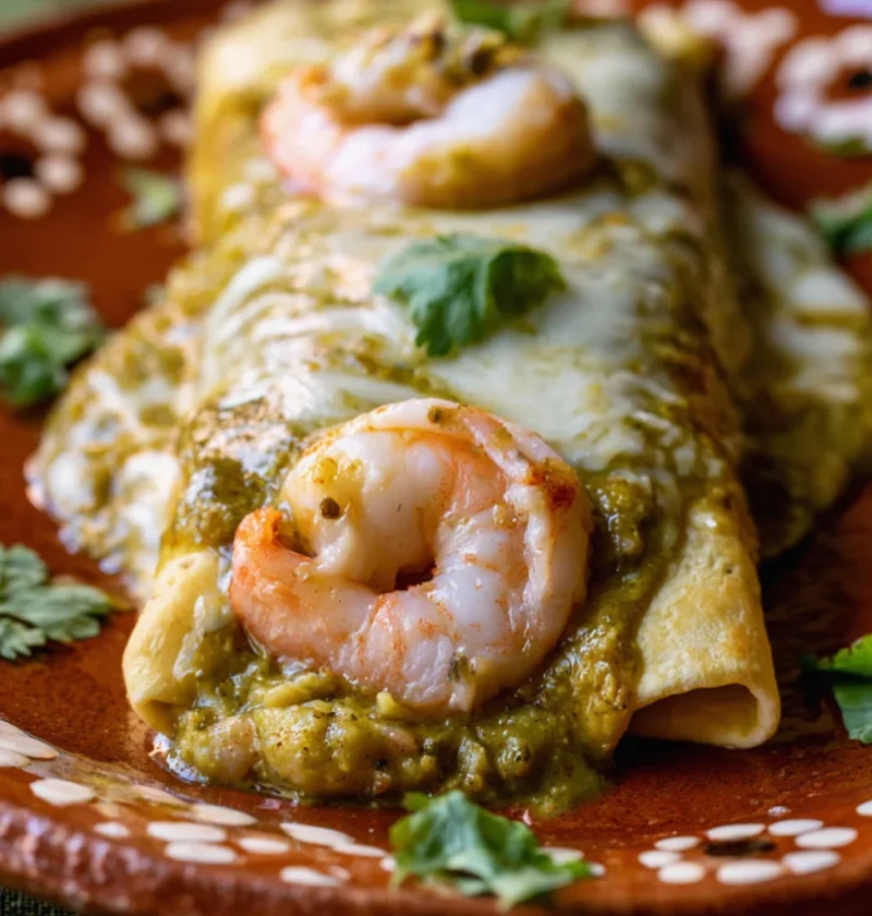 Shrimp Enchiladas in Salsa Verde