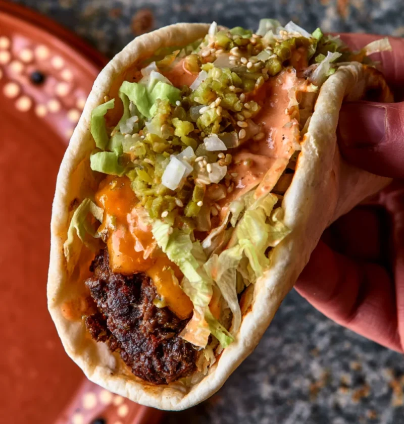 smash burger tacos